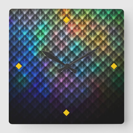 Kaleidoskop-Uhr Quadratische Wanduhr (Vorderseite)
