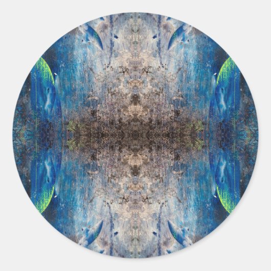 Kaleidoskop verspielt leicht abstrakt bunt Mandala Runder Aufkleber (Vorderseite)