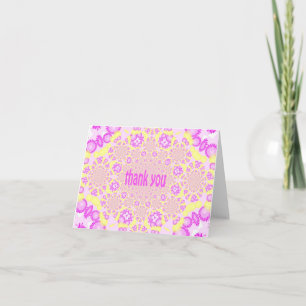 Kaleidoskop Vielen Dank (Gelb und Rosa/Lila) Dankeskarte