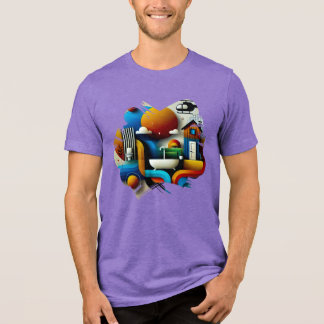 Kaleidoskop-Vision - Psychedelisches Abstraktes Mu Tri-Blend Shirt