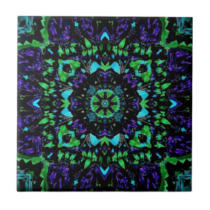 Kaleidoskop von Blau und Grün Fliese