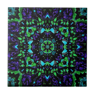 Kaleidoskop von Blau und Grün Fliese