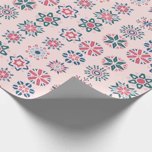 Kaleidoskop Yuletide: Faszinierendes Weihnachtsmos Geschenkpapier (Ecke)