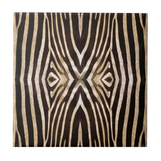 Kaleidoskop Zebra Fur Muster Fliese (Vorderseite)