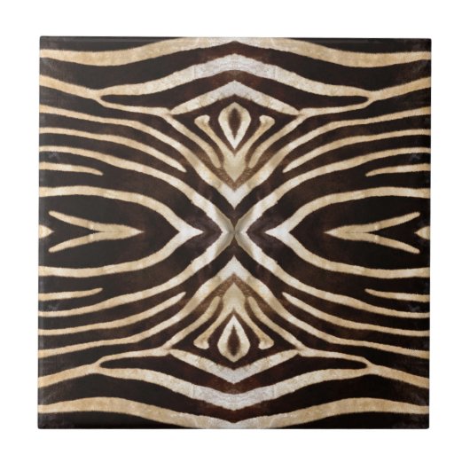 Kaleidoskop Zebra Fur Muster Fliese (Vorderseite)