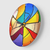 Kaleidoskop-Zeit" - Lebendige, verklebte Glaswand Große Wanduhr (Winkel)
