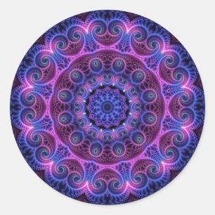 Kaleidoskopapophysis-Mandala-Herzen Runder Aufkleber