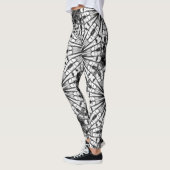 KALEIDOSKOPE SCHWARZ-WEISSES RADIALES WIEDERHOLUNG LEGGINGS (Links)