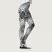 KALEIDOSKOPE SCHWARZ-WEISSES RADIALES WIEDERHOLUNG LEGGINGS (Rechts)
