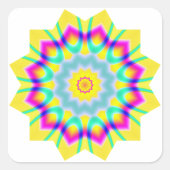 Kaleidoskopisch 260614(1) quadratischer aufkleber (Vorderseite)