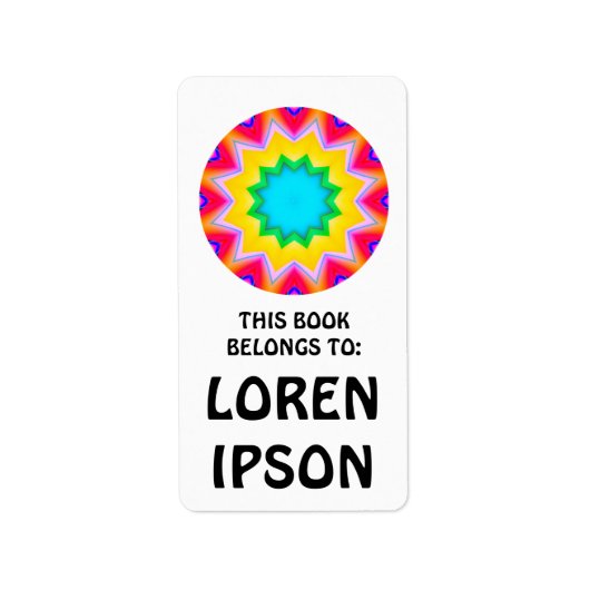 Kaleidoskopisch - Buchungsplatte Adressaufkleber (Vorne)