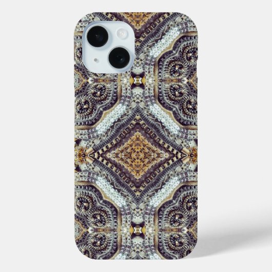 Kaleidoskopisch graue Goldmedaille-Steampunk-Zahnr Case-Mate iPhone Hülle (Rückseite)