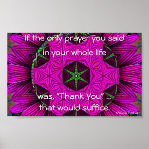 Kaleidoskopisch Mandala "Danke" Poster