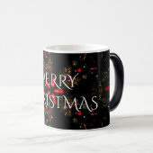 Kaleidoskopische Blume Design Rot und Weiß Verwandlungstasse (VorderseiteRechts)