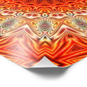 Kaleidoskopische Blume Orange und Weiß Fotodruck (Ecke)
