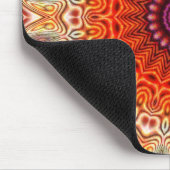Kaleidoskopische Blumen-orange und weißer Entwurf Mousepad (Ecke)