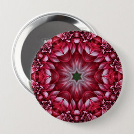 Kaleidoskopische Crimson Dahlia Button