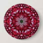 Kaleidoskopische Crimson Dahlia Button (Vorderseite)