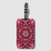 Kaleidoskopische Crimson Dahlia Gepäckanhänger (Vorderseite Vertikal)
