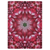 Kaleidoskopische Crimson Dahlia Klemmbrett (Rückseite)