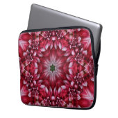 Kaleidoskopische Crimson Dahlia Laptopschutzhülle (Vorderseite Links)
