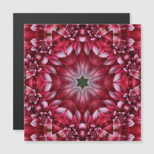 Kaleidoskopische Crimson Dahlia Magnetkarte