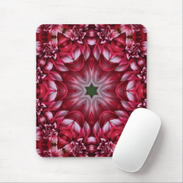 Kaleidoskopische Crimson Dahlia Mousepad