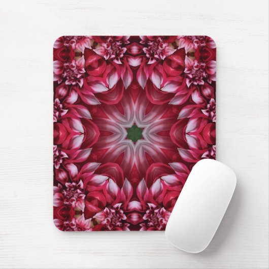 Kaleidoskopische Crimson Dahlia Mousepad (Mit Mouse)