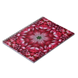 Kaleidoskopische Crimson Dahlia Notizblock