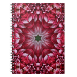 Kaleidoskopische Crimson Dahlia Notizblock