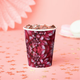 Kaleidoskopische Crimson Dahlia Pappbecher