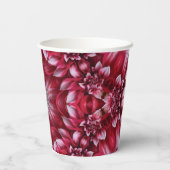 Kaleidoskopische Crimson Dahlia Pappbecher (Rückseite)