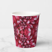 Kaleidoskopische Crimson Dahlia Pappbecher (Vorderseite)