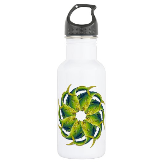 Kaleidoskopische Dolphinfish-Wasser-Flasche Edelstahlflasche (Vorderseite)