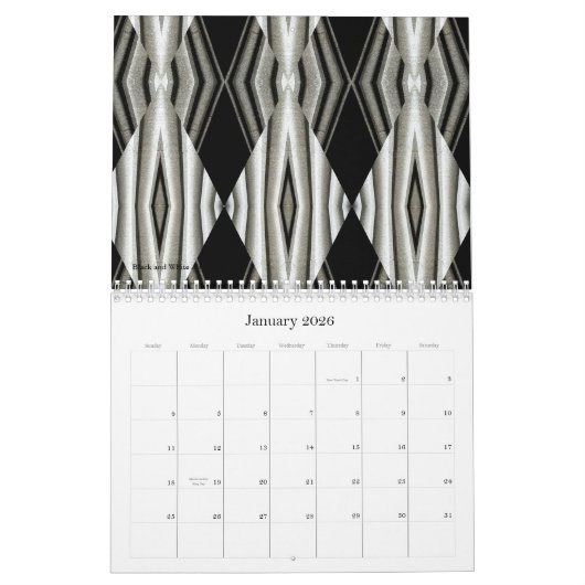 Kaleidoskopische Fraktal, A 2026 Kalender (Jan 2026)