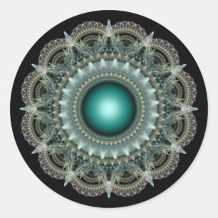 Kaleidoskopische Fraktal Runder Aufkleber