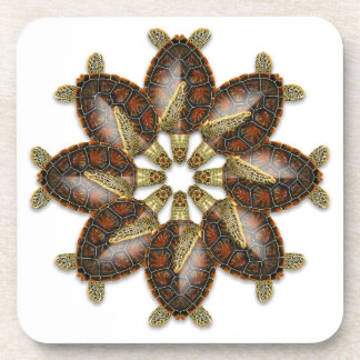 Kaleidoskopische grüne Schildkröte-Untersetzer Untersetzer
