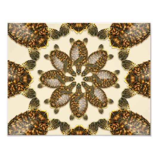 Kaleidoskopische Hawksbill Sea Turtle 14" x 11" Pr Fotodruck (Vorne)