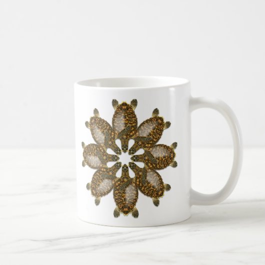 Kaleidoskopische Hawksbill Seeschildkröte-Tasse Kaffeetasse (Rechts)