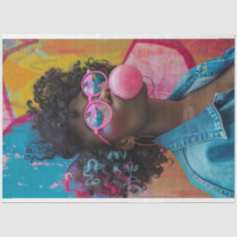 Kaleidoskopische Karen-Blasebalgum-Decoupage Seidenpapier