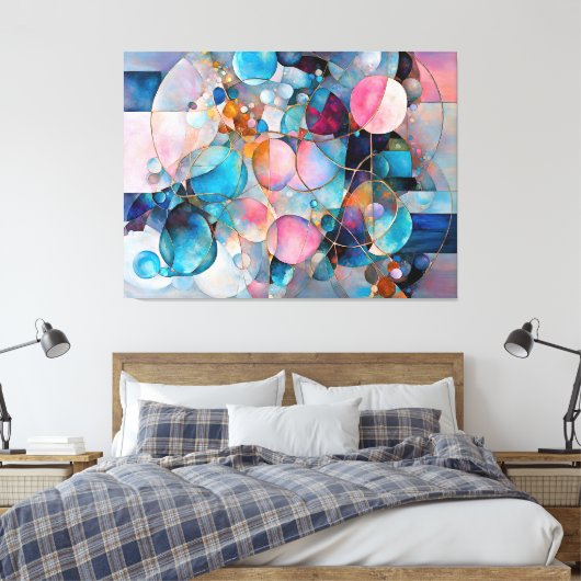 "Kaleidoskopische Kaskade" Abstrakte Kunst Leinwanddruck (Insitu (Schlafzimmer))