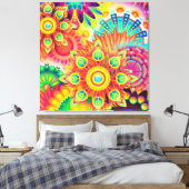 Kaleidoskopische Mandalase Farbenfrohe Akzente Kis Leinwanddruck (Insitu (Schlafzimmer))