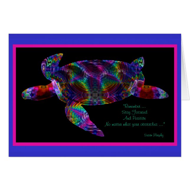 Kaleidoskopische Schildkröte mit Zitat-Karte 4 (Vorderseite (Horizontal))