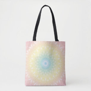 Kaleidoskopische Sommerkreismosaik-Druck pastellfa Tasche