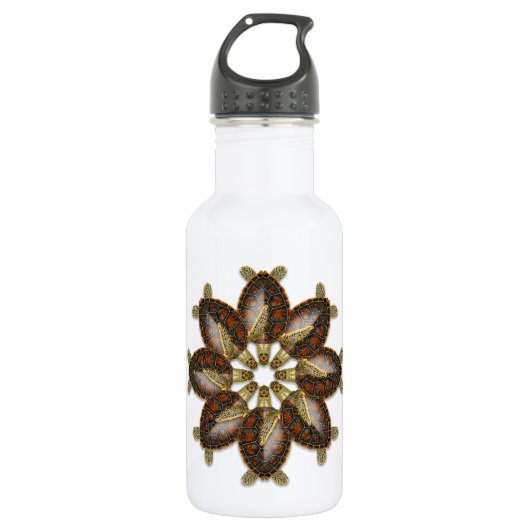 Kaleidoskopische Suppenschildkröte-Wasser-Flasche Trinkflasche (Vorderseite)