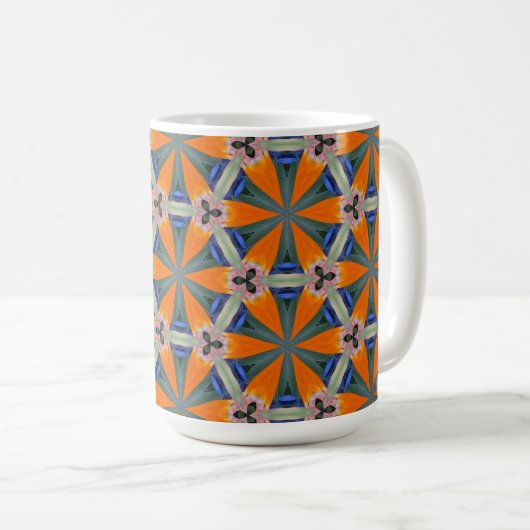 Kaleidoskopischer Bird des Paradieses Kaffeetasse (VorderseiteRechts)