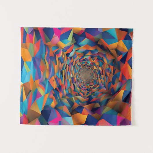 Kaleidoskopischer Prismentunnel Wandteppich (Vorderseite (Horizontal))