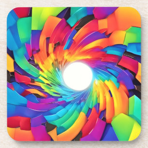 Kaleidoskopischer Vortex: Eine farbenfrohe Reise Getränkeuntersetzer