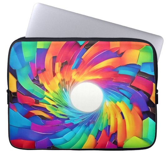 Kaleidoskopischer Vortex: Eine farbenfrohe Reise Laptopschutzhülle (Vorderseite)