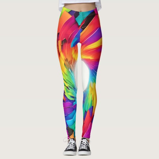 Kaleidoskopischer Vortex: Eine farbenfrohe Reise Leggings (Vorderseite)